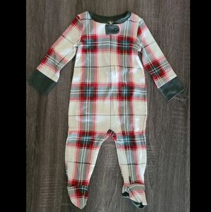 Hearth & Hand Plaid Footie - Red, Green, White